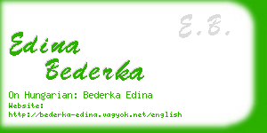 edina bederka business card